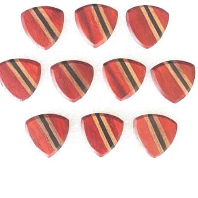 Padauk, Teak, & Ebony Wood Guitar Or Bass Pick - 3.0 mm Ultra Heavy Gauge - 346 Wedge Triangle Shape - Natural Finish Handmade Specialty Exotic Plectrum - 3 Pack New image 4