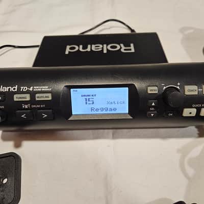 Roland TD-4 V-Drums Drum Module w/ Power Supply Cable Harness Mount & Plate image 2