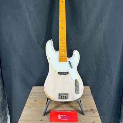 Fender Squier Relic Classic Vibe 50’s P Bass Vintage White image 1