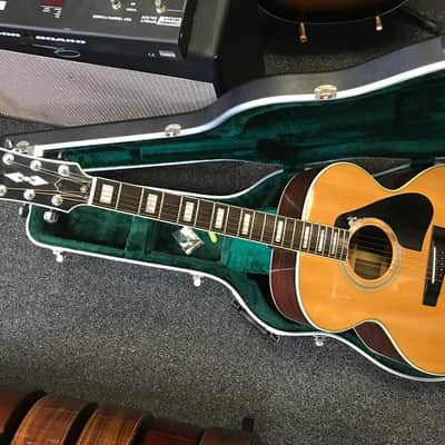 Yamaha CJ-838S vintage jumbo acoustic guitar made in Taiwan 1979-1981 in excellent condition with road runner hard case image 21