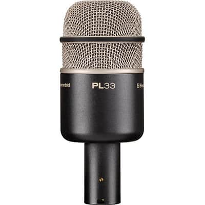 Electro-Voice PL33 Dynamic Kick Drum Microphone with MS7411TB Tripod Style Bass Drum and Amp Mic Stand and XLR Cable image 2