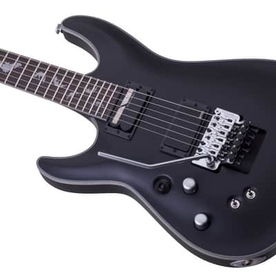 Schecter Damien Platinum-6 FR S Satin Black + Free Gig Bag - SBK LH New  Sustaniac Left Handed Lefty image 2