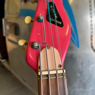 Vintage 1950s 1960s Burns London ‘Custom’ Pink Sonic Bass Guitar Ex. Bill Wyman *Ronnie Lane* image 11