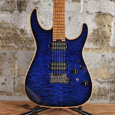 2019 Charvel DK24 Custom Shop USA HH Quilted Maple Blue Burst w/ OHSC & Paperwork image 1