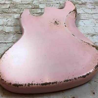 Custom Shop Guitar Relic Aged Nitro Shell Pink Jazz Bass Body MADE TO ORDER image 6