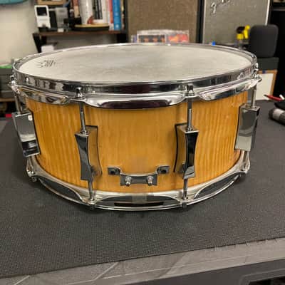 Pork Pie 6x14 10-Lug Snare (2008) Natural Curly Maple image 5