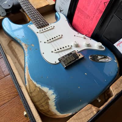 2025 Fender Custom Shop Stratocaster Custom Deluxe SR25 Matching Headstock Heavy Relic - Aged Lake Placid Blue image 1