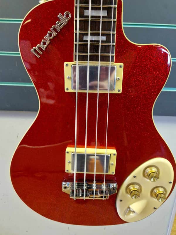 Italia Maranello Classic Red Sparkle Bass Guitar | Reverb