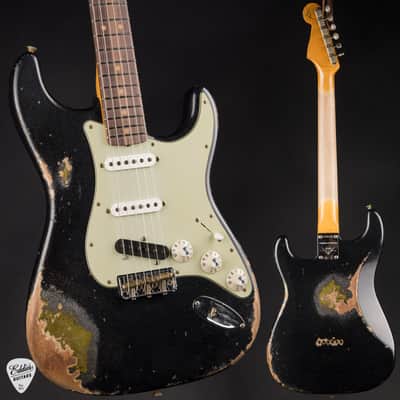 Fender Custom Shop Limited Edition Hotshot Stratocaster Heavy Relic - Black Sparkle over Aged Chartreuse Sparkle/Fender Custom Shop Event Instrument image 1