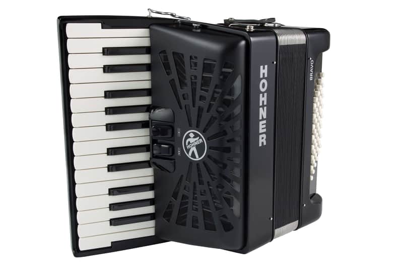 Hohner Bravo II 48 Button Accordion With Bag - Black image 1