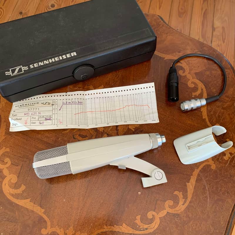 Sennheiser MD 421-N Cardioid Dynamic Microphone 1960s - 1980s - White image 1