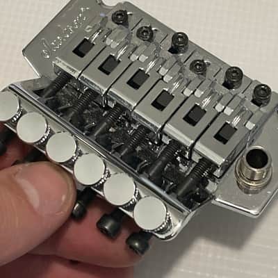 2000's Jackson Dinky Guitars JT-580 Chrome Licensed Floyd Rose Tremolo Guitar Bridge Upgraded Brass Block image 12
