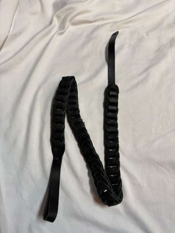 LM Glove LEATHER Weave links MANDOLIN Strap Black - FIRE SALE image 1