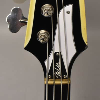 777 Guitars Custom Reverse T-Bird Bass Vintage White Relic w/HSC image 5
