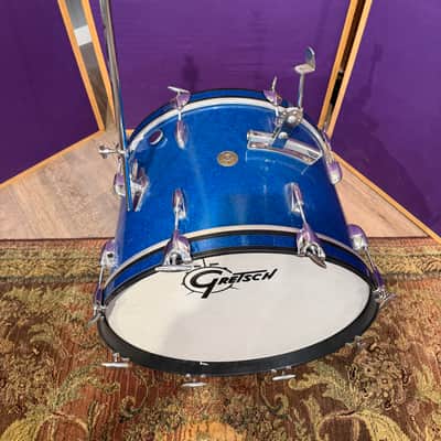 1960s Gretsch Progressive Jazz Outfit Blue Sparkle 20/12/14 w/ Matching 14x4 Snare image 9