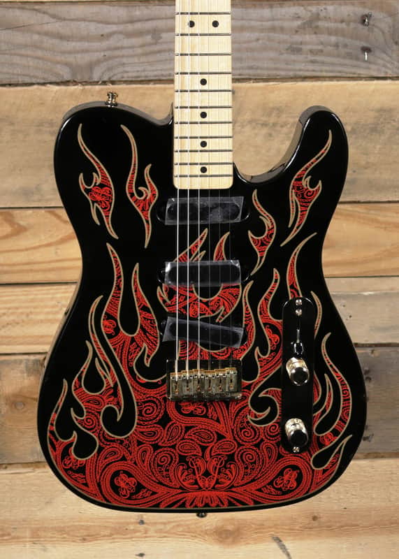 Fender  James Burton Signature Telecaster Electric Guitar Red Paisley Flames w/ Case "Mint Condition" image 1