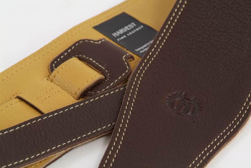 Harvest Fine Leather Premium Brown Glove Nappa Long Bass Strap image 1