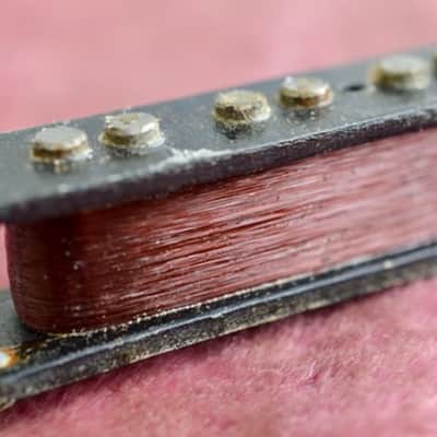 Vintage 1960's Fender Pre-CBS Jazz Bass Pickup - Black Bobbin - North Mag 8.21k image 8