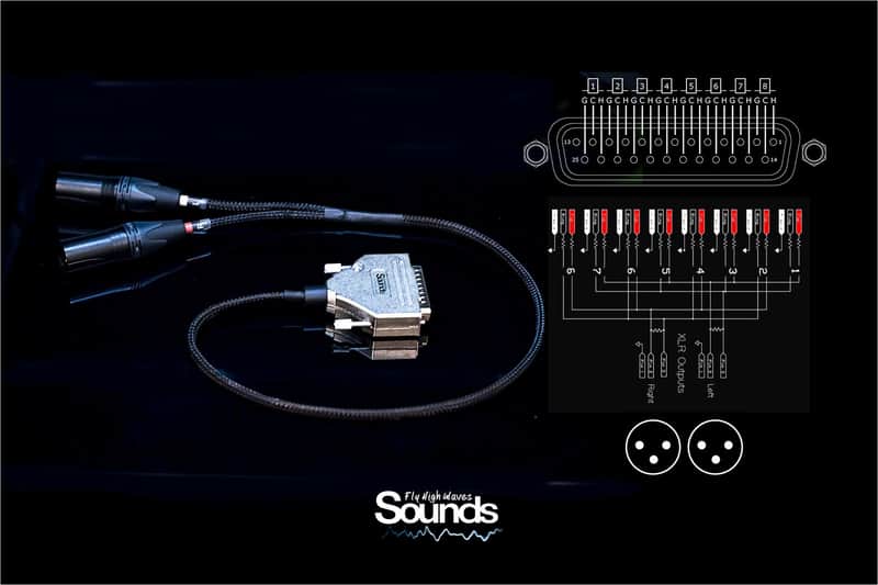 D-Sub Summing Cable 8 Channels Balanced Analog DAW Mixing Signals XLR image 1