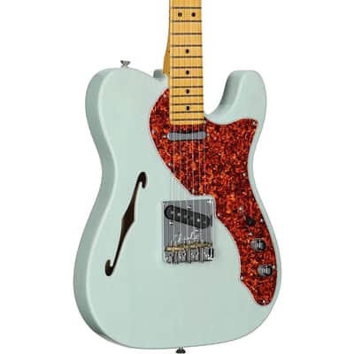 Fender Limited Edition American Pro II Telecaster Thinline Electric Guitar, Transparent Surf Green, with Case image 1