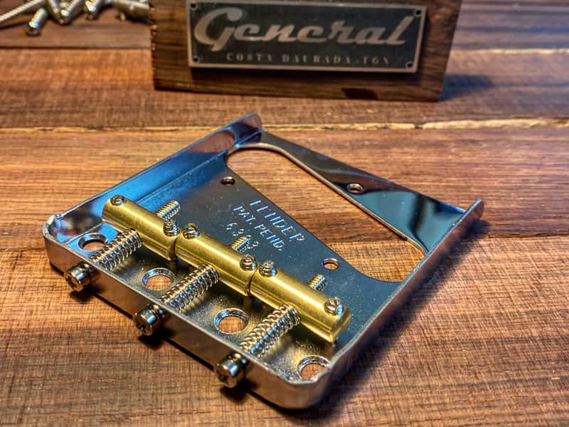 General Vintage Tone  Fender Bridge plate Telecaster and GVT Pure Tone Brass Saddles image 1
