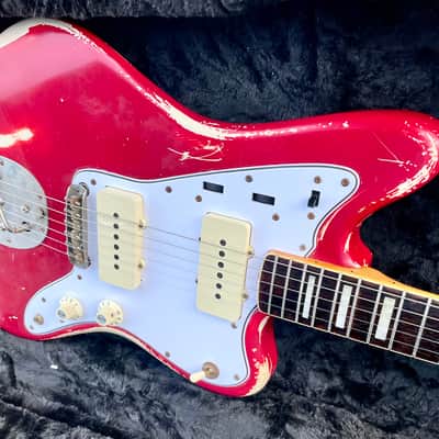 Fender MIJ JM66B Jazzmaster 1990's Candy Apple Red Nitro Relic Duncan Antiquities Spitfire Wide Bevel Pickguard image 19