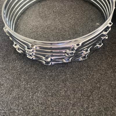 Lot of 6 dFd 14” 10 Lug Snare Hoops - Chrome image 1
