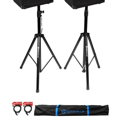 2) Rockville RSG12.4 12” 3-Way 1000w 4-Ohm Passive DJ Speakers+Stands+Cables+Bag image 16