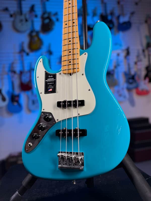 Fender American Professional II Jazz Bass Left-handed Miami Blue Maple Fingerboard Auth Deal!  408 image 1