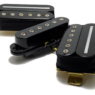 Dragonfire Hex Rail HSH Pickup Set, Hex Rail Humbucker Bridge & Neck + Hex Single Middle image 1