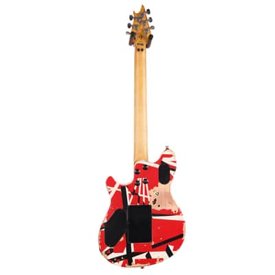 EVH Limited Edition Wolfgang Special Striped Series Red Black and White Aged image 4