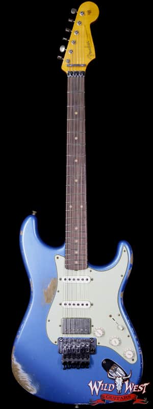 Fender Custom Shop 1962 Stratocaster HSS Floyd Rose Heavy Relic Lake Placid Blue image 1