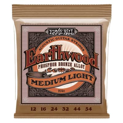 Ernie Ball 2146 Earthwood Medium Light Acoustic Phosphor Bronze Acoustic Guitar String Set, .012 - .054 image 1