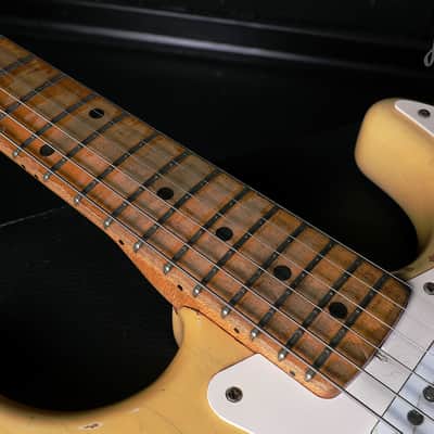 1954 / 1955 Fender Stratocaster with Maple Fretboard Blonde Refin image 13
