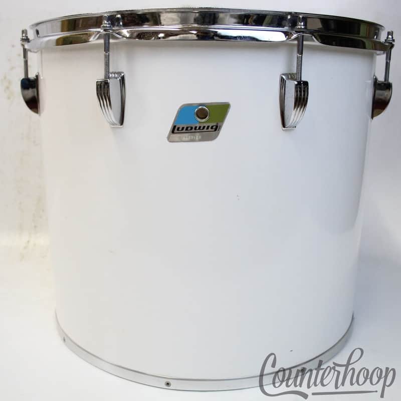 Ludwig 16x14"Concert/Floor Tom Drum White Cortex Wrap Vintage 70s Blue/Olive B/O image 1