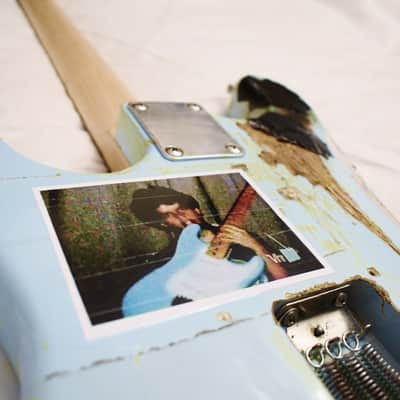 Billie Joe Armstrong Blue Electric Guitar BJ Replica Relic and Gig Bag Green Day image 12