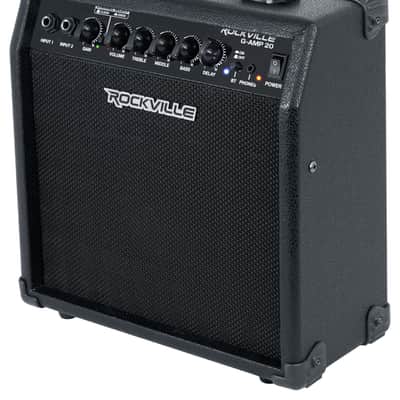 Rockville G-AMP 20 Watt Guitar Amplifier Combo Amp Bluetooth/Delay + Headphones image 10