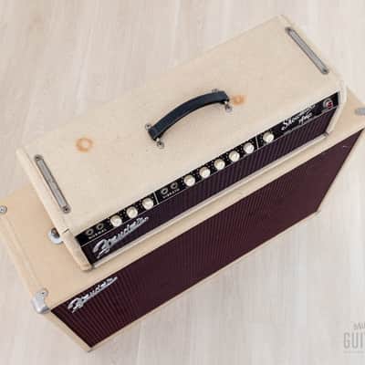 1962 Fender Showman Blonde Brown Panel Vintage Piggyback Tube Amp 1x15 Tone Ring w/ JBL D130F image 4