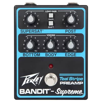 Peavey Bandit-Supreme Teal Stripe Preamp Pedal image 1