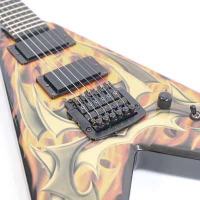 B.C. Rich Kerry King Signature Flying V w/ Tribal over Fire Graphic image 5