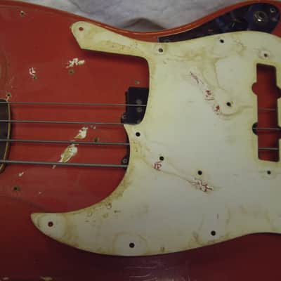 Fender Jazz Bass 1966 - Fiesta Red Matching Headstock image 11