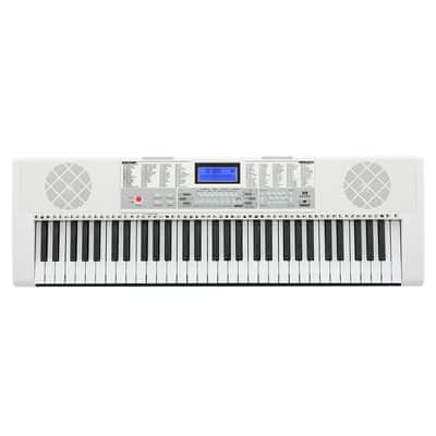 MUSTAR White 61Key Lighted Up Electric Keyboard Bench,Stand,Headphone,Microphone image 9
