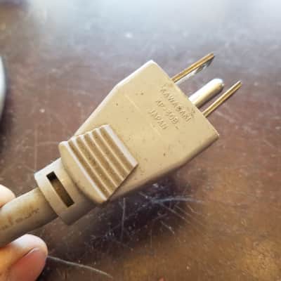 Kawasaki one (1) 117V Grounded Power Cord Electric Cable cut Japan Vintage non-polarized grey 1940s-1960s image 3