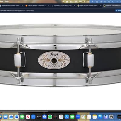 Pearl Steel Picallo Snare Drum 2015 - Matte Black image 1