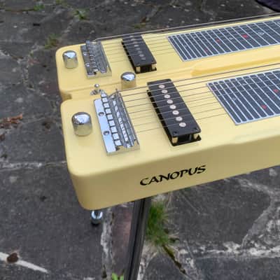 Canopus dual 8 double neck Console Lap steel guitar w case Cream white YSD8 image 5
