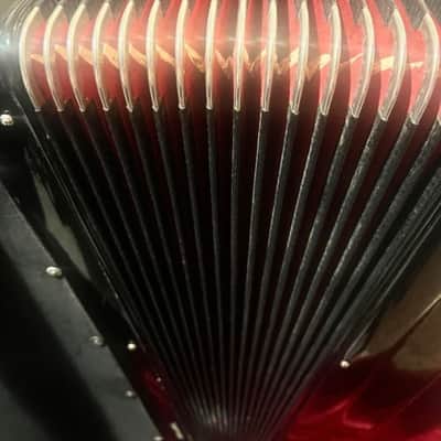 1950s vintage, very rare, Reno Accordion, 120/41, 7/3 registers, excellent condition, mother-of-pearl keys, original case image 13