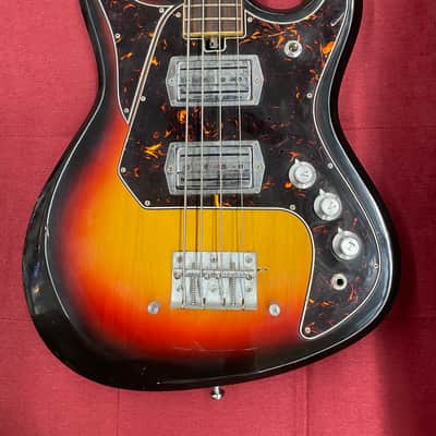 Teisco Style 2 Pickup Vintage Japanese Bass - Tobacco Sunburst image 2