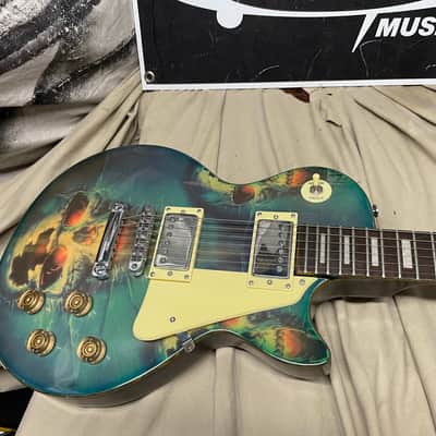 Carols Universal Music Custom Skull Singlecut Electric Guitar image 2