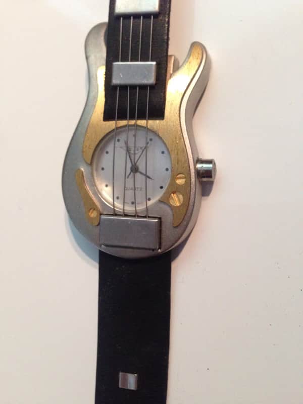 ZX Original 2001 Guitar Watch with Case Silver and Gold | Reverb