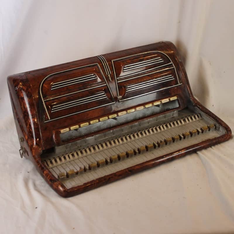Italian Accordion Part - Brown Accordion Treble Section/ Register Switches (19" x 7.75" x 3.50") image 1